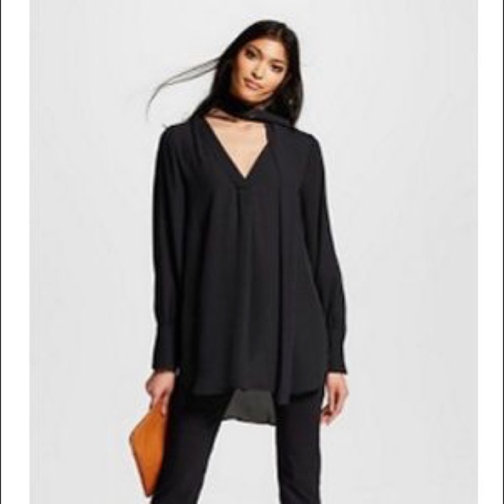 Who What Wear Black Tunic Top
